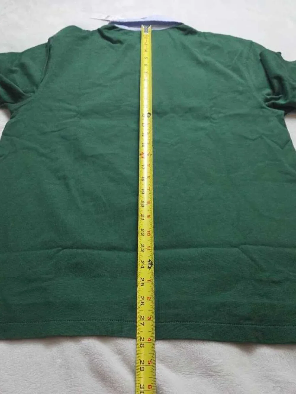 New S J.Crew rugby shirt with striped oxford collar Green longsleve polo